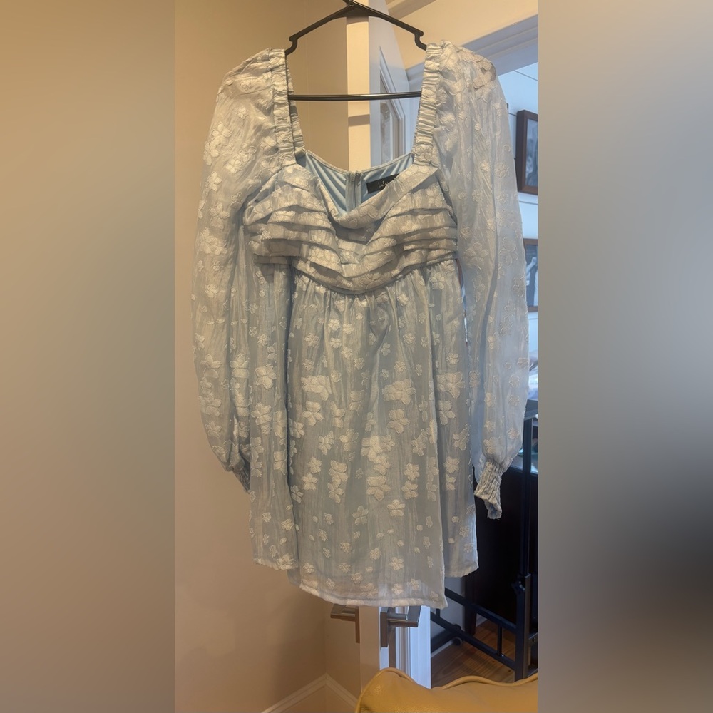 Lulu's Sky Blue Textured Dress size Large